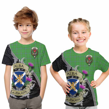 Currie Tartan Family Crest Kid T-Shirt Lion Rampant Royal Thistle Shield Celtic Inspired Youth XL Size14 - Tartan Vibes Clothing