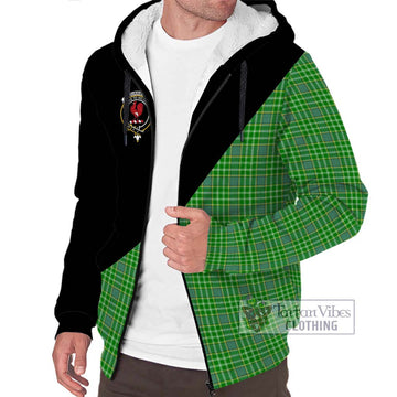 Currie Tartan Sherpa Hoodie with Family Crest and Military Logo Style Unisex S - Tartan Vibes Clothing