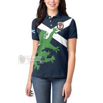 Currie Tartan Lion Rampant Women's Polo Shirt Proudly Display Your Heritage with Alba Gu Brath and Clan Name Women - Tartan Vibes Clothing