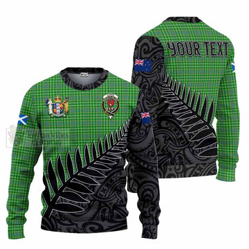 Currie Crest Tartan Knitted Sweater with New Zealand Silver Fern Half Style Unisex - Tartan Vibes Clothing