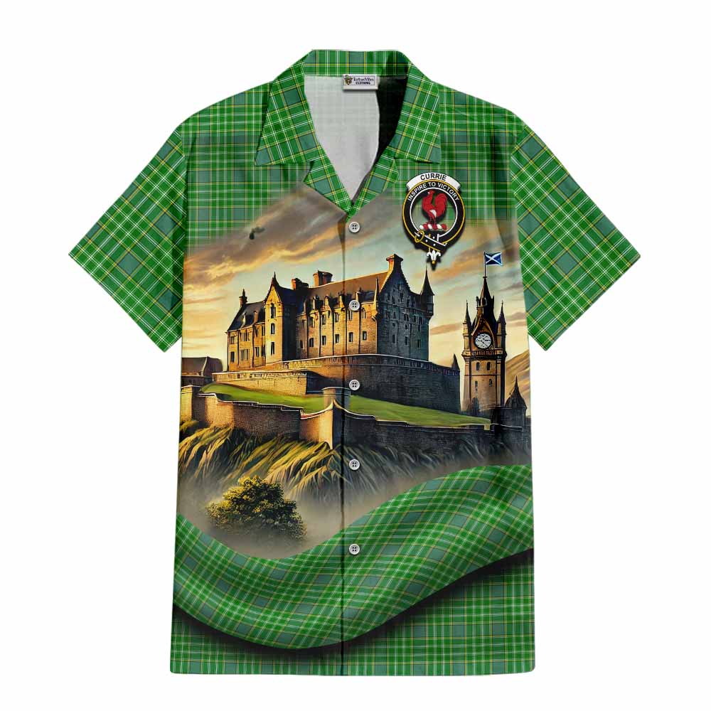 Currie Tartan Family Crest Hawaiian Shirt with Scottish Ancient Castle Style Kid - Tartan Vibes Clothing