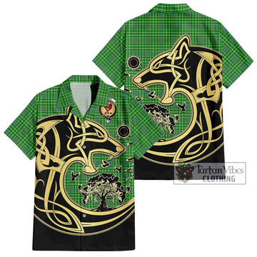Currie Tartan Hawaiian Shirt with Family Crest Celtic Wolf Style Kid - Tartan Vibes Clothing