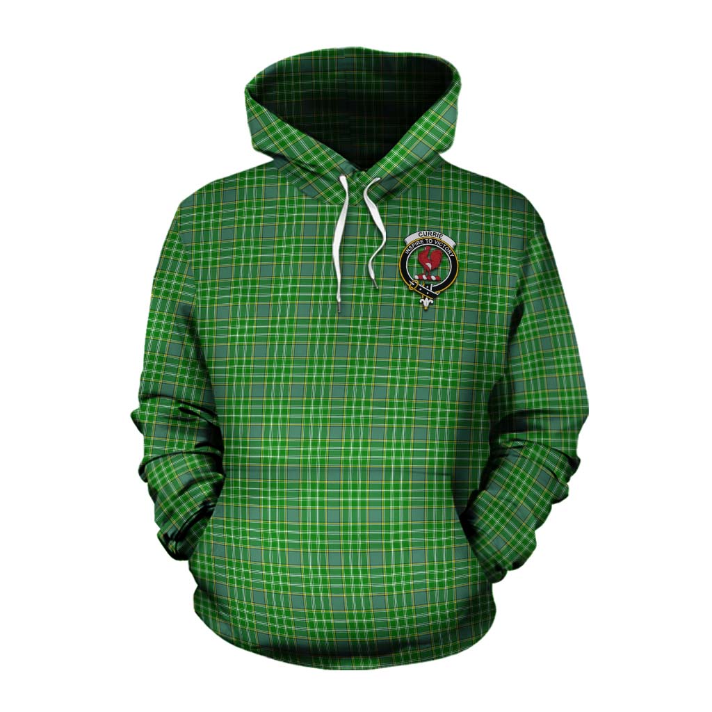 Currie Tartan Cotton Hoodie with Family Crest Celtic Skull Style Pullover Hoodie XS - Tartan Vibes Clothing