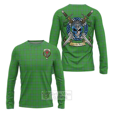 Currie Tartan Long Sleeve T-Shirt with Family Crest Celtic Skull Style Unisex - Tartan Vibes Clothing