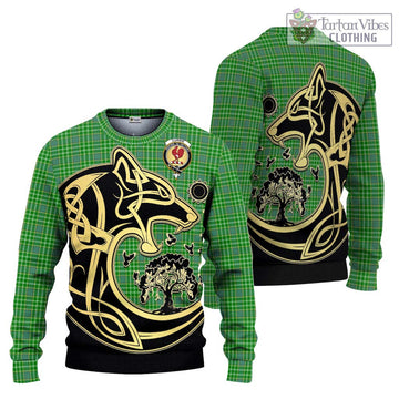 Currie Tartan Ugly Sweater with Family Crest Celtic Wolf Style Unisex - Tartan Vibes Clothing