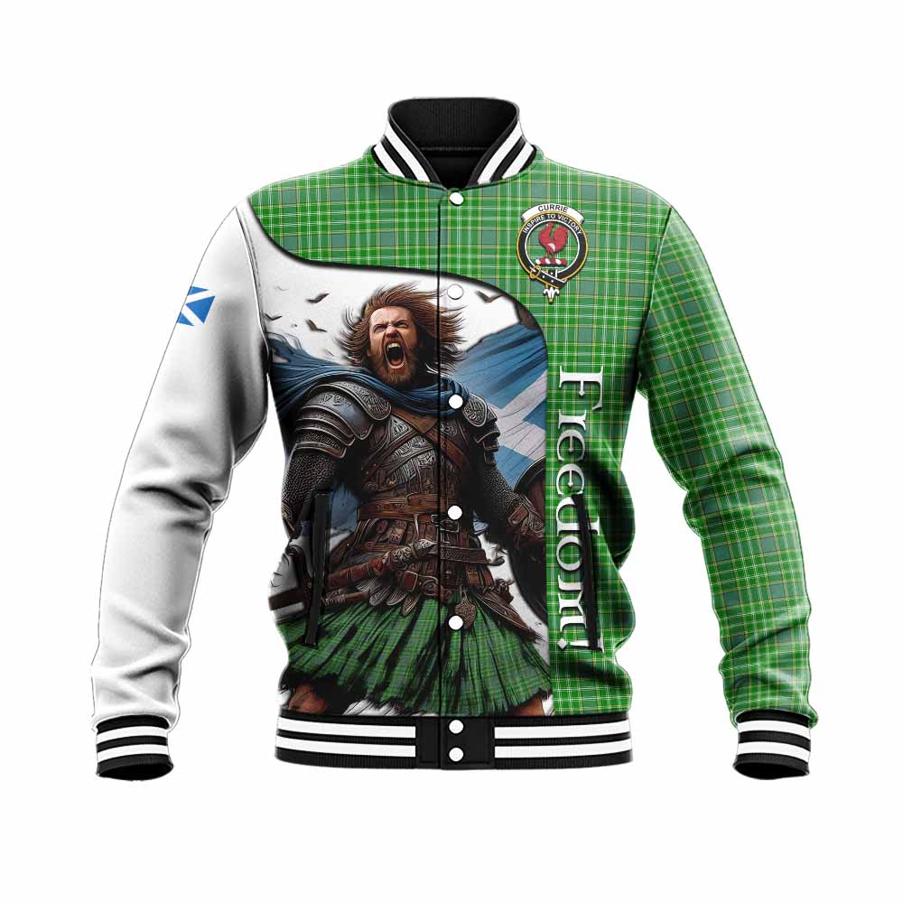 Currie Crest Tartan Baseball Jacket Inspired by the Freedom of Scottish Warrior Unisex - Tartan Vibes Clothing