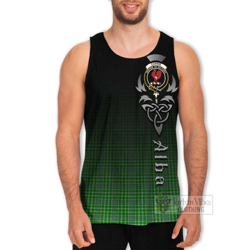 Currie Tartan Men's Tank Top Featuring Alba Gu Brath Family Crest Celtic Inspired Men - Tartan Vibes Clothing