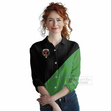 Currie Tartan Women's Casual Shirt with Family Crest and Military Logo Style Female - Tartan Vibes Clothing