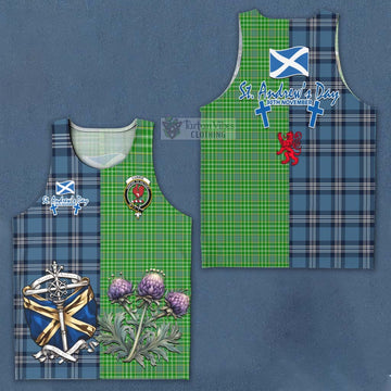 Currie Tartan Men's Tank Top Happy St. Andrew's Day Half Tartan Style Men - Tartan Vibes Clothing