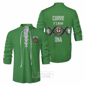 Currie Tartan Ghillie Kilt Shirt with Family Crest DNA In Me Style Men - Tartan Vibes Clothing