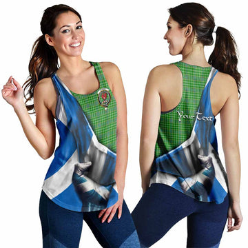 Currie Tartan Women's Racerback Tanks with Family Crest Scotland Patriotic Style 4XL - Tartan Vibes Clothing