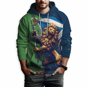 Currie Tartan Family Crest Hoodie with Scottish Majestic Lion Zip Hoodie - Tartan Vibes Clothing
