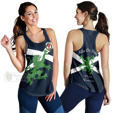 Currie Tartan Lion Rampant Women's Racerback Tanks Proudly Display Your Heritage with Alba Gu Brath and Clan Name 4XL - Tartan Vibes Clothing