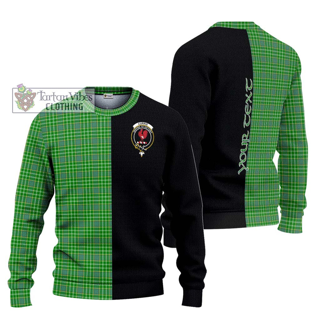Currie Tartan Ugly Sweater with Family Crest and Half Of Me Style Unisex - Tartan Vibes Clothing