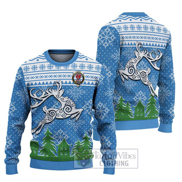 Currie Clan Christmas Ugly Sweater Celtic Reindeer Style