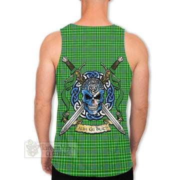 Currie Tartan Men's Tank Top with Family Crest Celtic Skull Style Men - Tartan Vibes Clothing