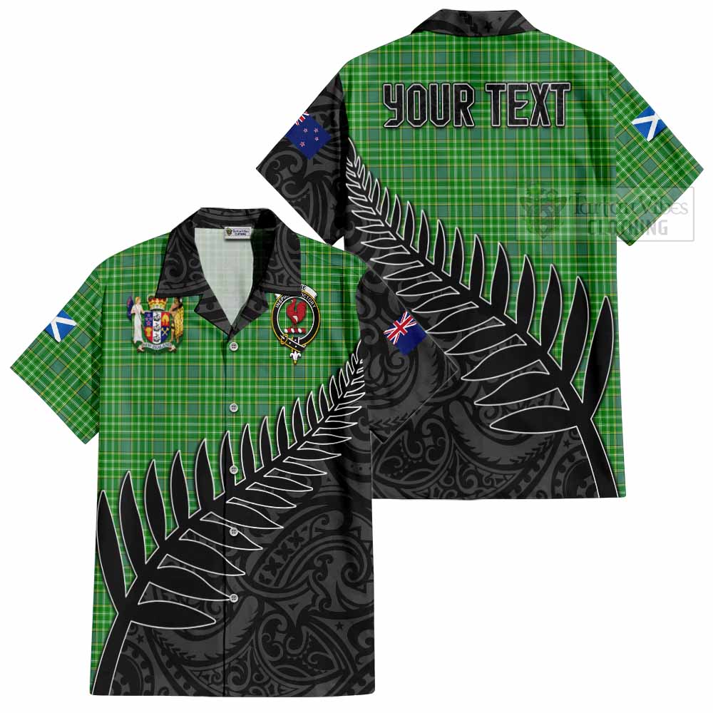 Currie Crest Tartan Hawaiian Shirt with New Zealand Silver Fern Half Style Kid - Tartan Vibes Clothing