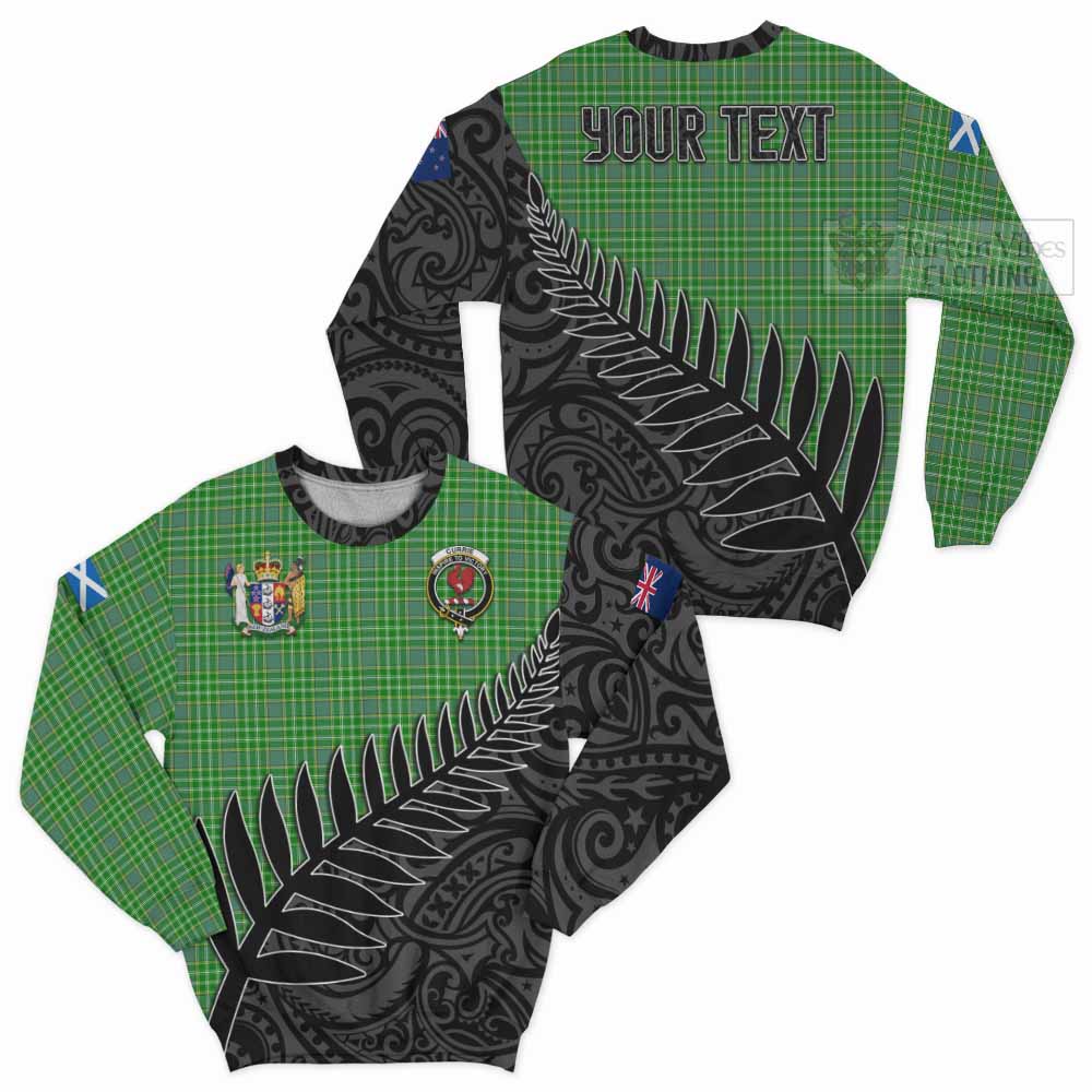 Currie Crest Tartan Sweatshirt with New Zealand Silver Fern Half Style Unisex - Tartan Vibes Clothing