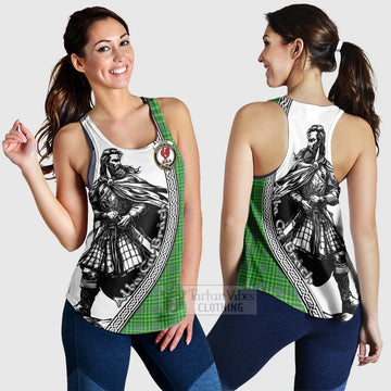 Currie Tartan Clan Crest Women's Racerback Tanks with Highlander Warrior Celtic Style 4XL - Tartan Vibes Clothing