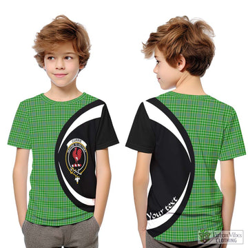 Currie Tartan Kid T-Shirt with Family Crest Circle Style Youth XL Size14 - Tartan Vibes Clothing