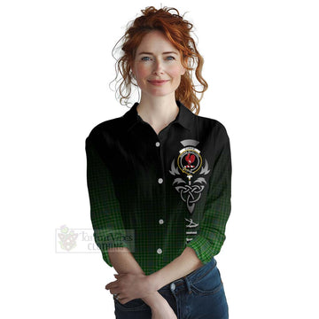 Currie Tartan Women's Casual Shirt Featuring Alba Gu Brath Family Crest Celtic Inspired Female - Tartan Vibes Clothing