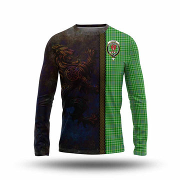 Tartan Vibes Clothing Currie Tartan Family Crest Long Sleeve T-Shirt Alba Gu Brath Be Brave Lion Ancient Style