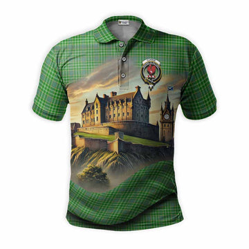 Tartan Vibes Clothing Currie Tartan Family Crest Polo Shirt with Scottish Ancient Castle Stype