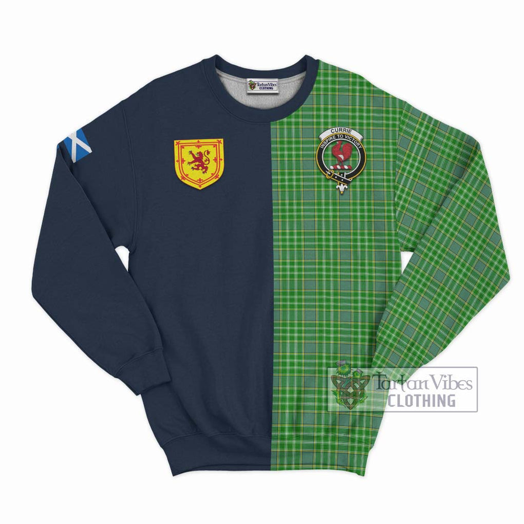 Currie Tartan Sweatshirt Alba with Scottish Lion Royal Arm Half Style Unisex - Tartan Vibes Clothing