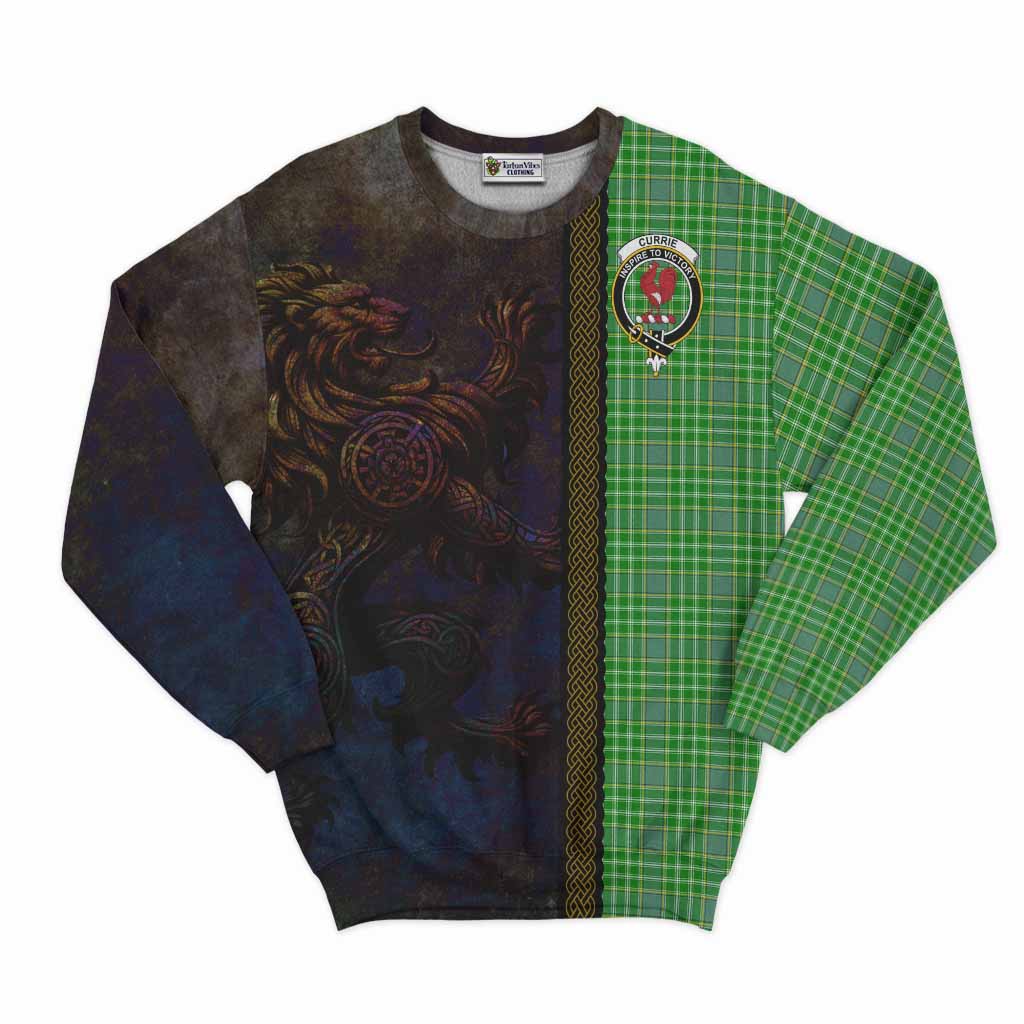 Currie Tartan Family Crest Sweatshirt Alba Gu Brath Be Brave Lion Ancient Style Unisex - Tartan Vibes Clothing