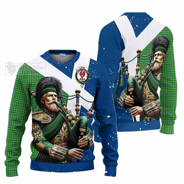 Currie Tartan Knitted Sweater with Family Crest Scottish Bagpiper Vibes Unisex - Tartan Vibes Clothing