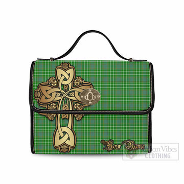 Tartan Vibes Clothing Currie Tartan Waterproof Canvas Bag Golden Thistle Celtic Cross Style