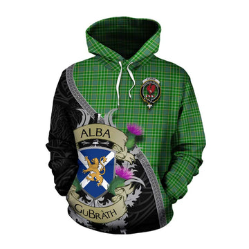 Currie Tartan Family Crest Cotton Hoodie Lion Rampant Royal Thistle Shield Celtic Inspired Pullover Hoodie XS - Tartan Vibes Clothing