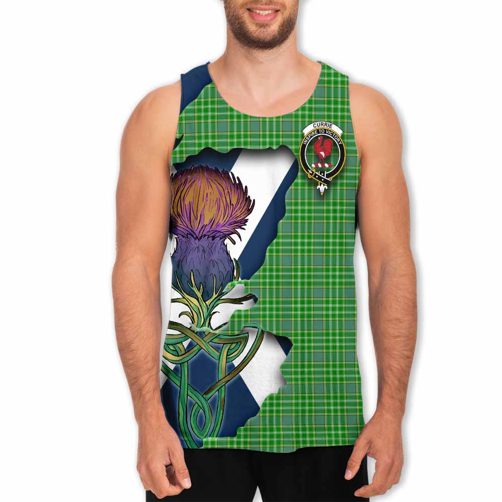 Currie Tartan Family Crest Men's Tank Top Scottish Thistle Celtic Inspired Men - Tartan Vibes Clothing