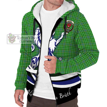 Currie Tartan Sherpa Hoodie with Alba Gu Brath Regal Lion Emblem Unisex S - Tartan Vibes Clothing