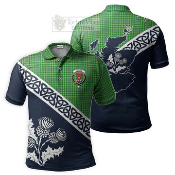 Currie Tartan Polo Shirt Featuring Thistle and Scotland Map Kid - Tartanvibesclothing Store