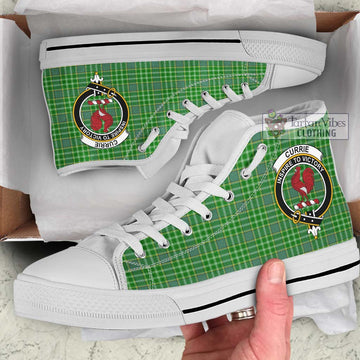 Currie Tartan High Top Shoes with Family Crest
