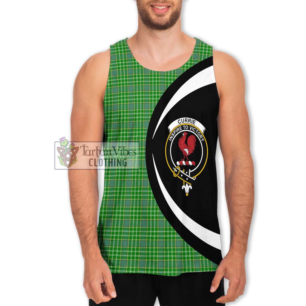 Currie Tartan Men's Tank Top with Family Crest Circle Style Men - Tartan Vibes Clothing
