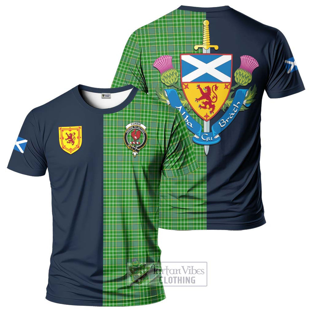 Currie Tartan T-Shirt Alba with Scottish Lion Royal Arm Half Style Kid's Shirt - Tartan Vibes Clothing