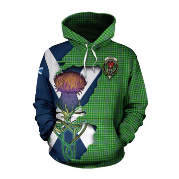 Currie Tartan Family Crest Cotton Hoodie Scottish Thistle Celtic Inspired Pullover Hoodie XS - Tartan Vibes Clothing