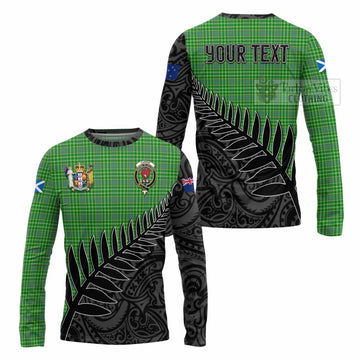 Currie Crest Tartan Long Sleeve T-Shirt with New Zealand Silver Fern Half Style Unisex - Tartan Vibes Clothing