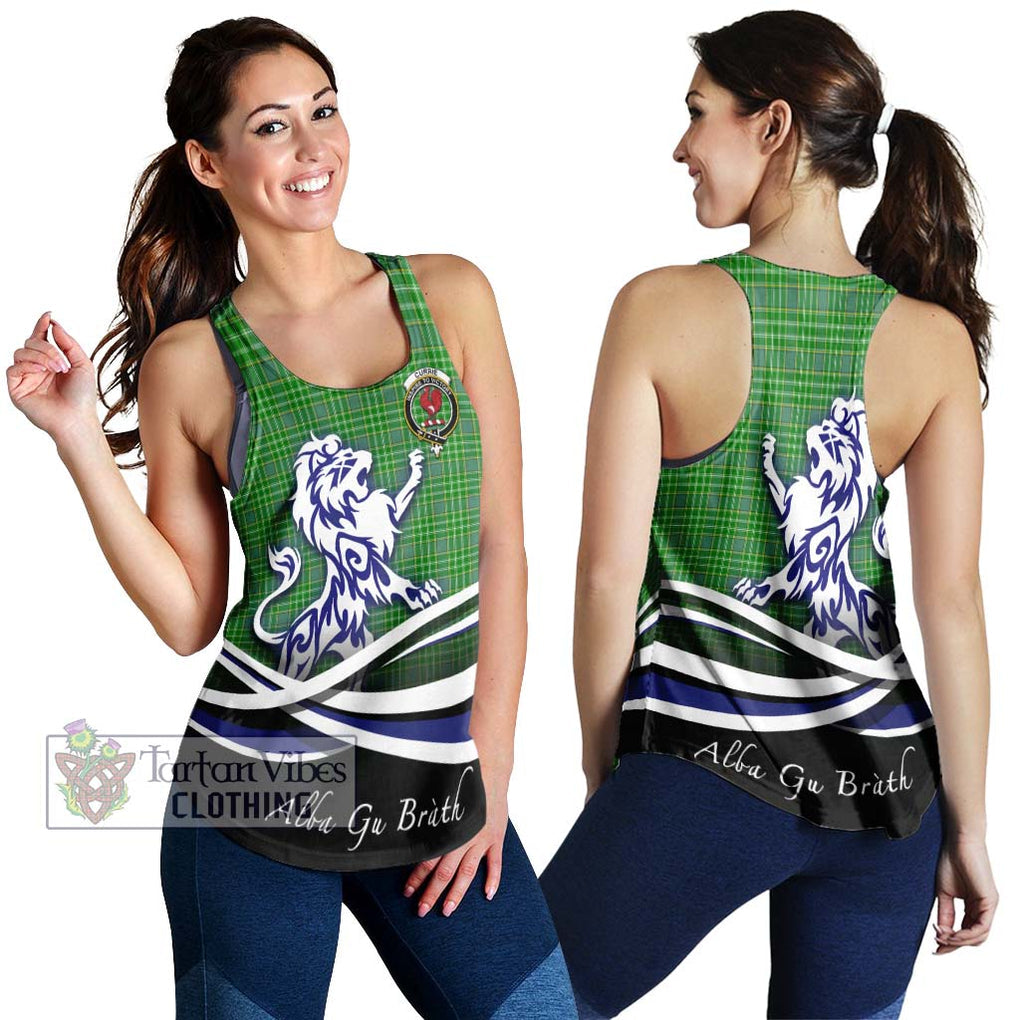 Currie Tartan Women's Racerback Tanks with Alba Gu Brath Regal Lion Emblem 4XL - Tartan Vibes Clothing