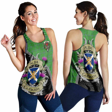 Currie Tartan Family Crest Women's Racerback Tanks Lion Rampant Royal Thistle Shield Celtic Inspired 4XL - Tartan Vibes Clothing