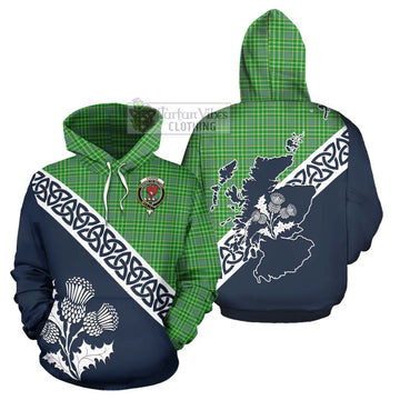 Currie Tartan Hoodie Featuring Thistle and Scotland Map Zip Hoodie - Tartan Vibes Clothing