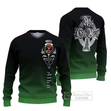 Currie Tartan Ugly Sweater Featuring Alba Gu Brath Family Crest Celtic Inspired Unisex - Tartan Vibes Clothing