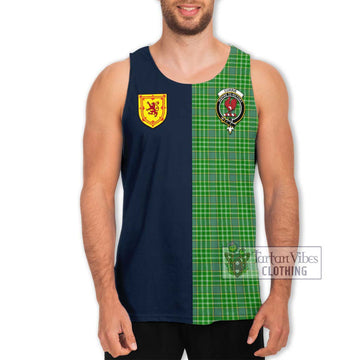 Currie Tartan Men's Tank Top Alba with Scottish Lion Royal Arm Half Style Men - Tartan Vibes Clothing