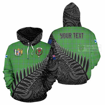 Currie Crest Tartan Hoodie with New Zealand Silver Fern Half Style Zip Hoodie - Tartan Vibes Clothing