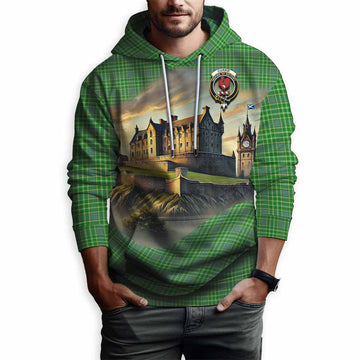 Currie Tartan Family Crest Hoodie with Scottish Ancient Castle Style Pullover Hoodie - Tartan Vibes Clothing