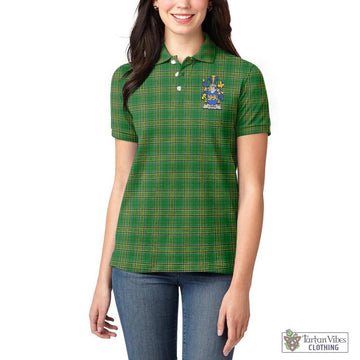 Currie Ireland Clan Tartan Women's Polo Shirt with Coat of Arms