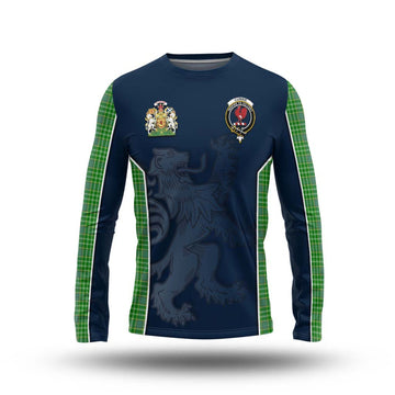 Currie Tartan Long Sleeve T-Shirt with Family Crest and Lion Rampant Vibes Sport Style Unisex - Tartan Vibes Clothing