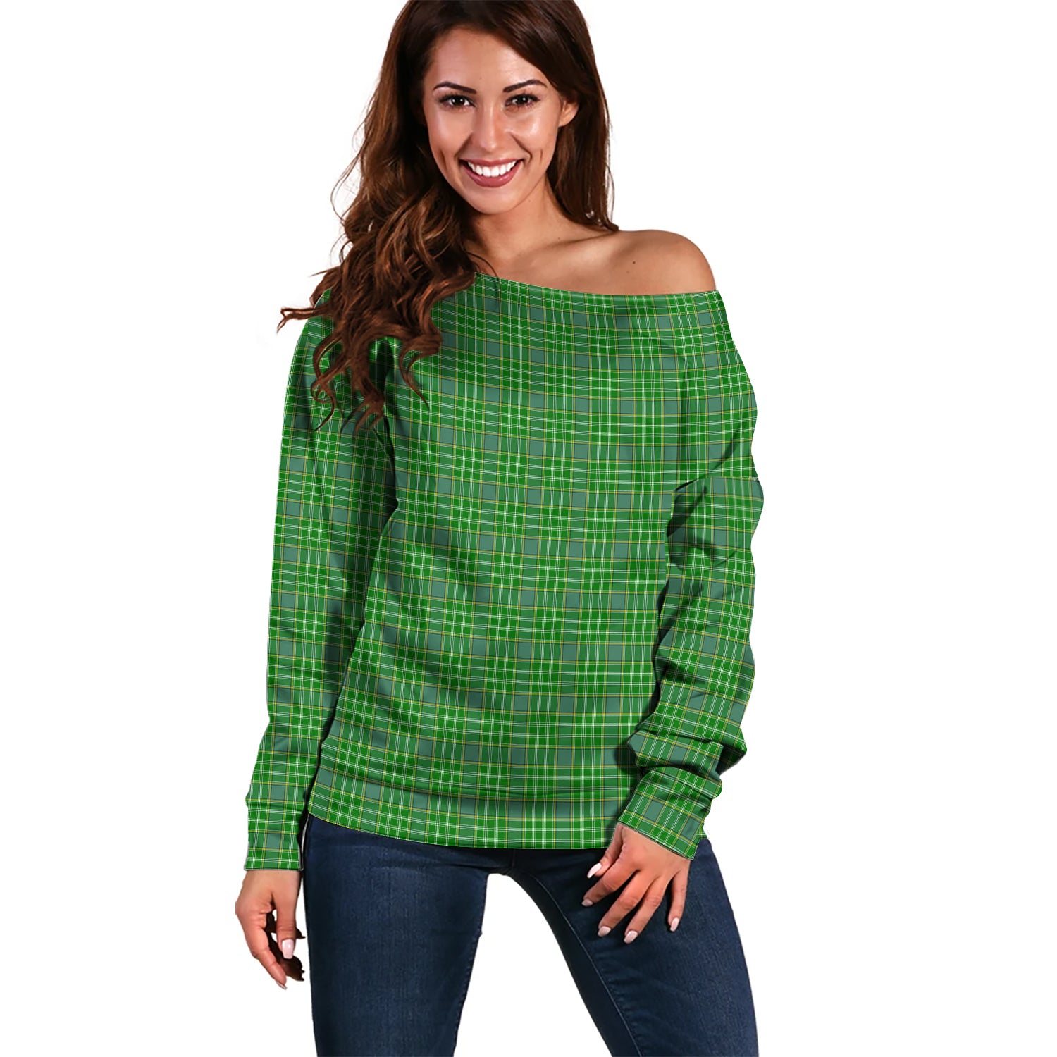 Currie Tartan Off Shoulder Women Sweater Women - Tartan Vibes Clothing